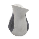 Modern Organic Two Tone Gray Speckle Low Ceramic Vase