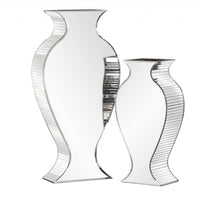 Beveled Mirrored Panel Curvy Tall Vase
