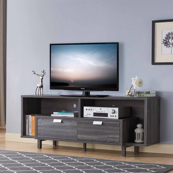 Modern Distressed Grey TV Cabinet