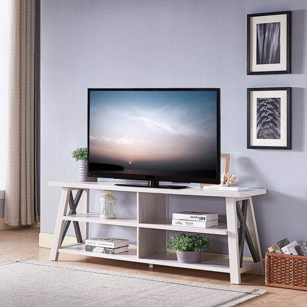 Contemporary White and Gray TV Stand