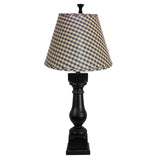 Rustic Black and Tan Checkered Table Lamp