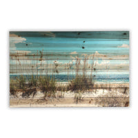 36" Ocean Sand Dunes Wood Plank Wall Art