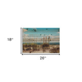 26" Ocean Sand Dunes Wood Plank Wall Art