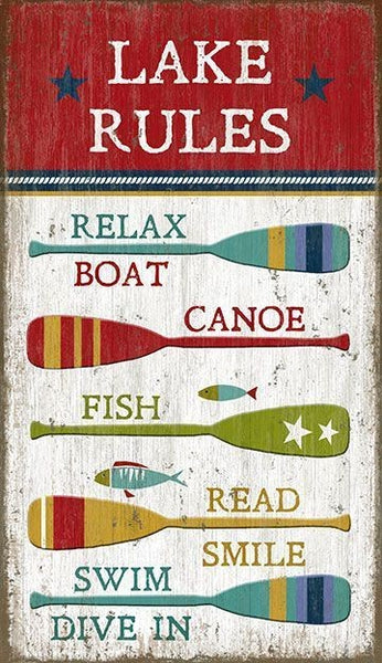 Vintage Boat Oars Lake Rules Wall Art