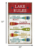 Vintage Boat Oars Lake Rules Large Wall Art