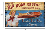 Vintage Style Boat Advertisement Wall Art