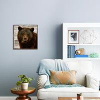 Vintage French Chocolate Brown Bear Wall Art