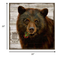 Vintage French Chocolate Brown Bear Wall Art