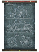 Vintage Blue Print of The Bicycle Wall Art