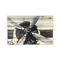 36" Vintage Airplane Wood Plank Wall Art