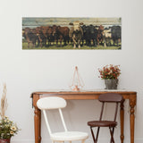 36" Charming Cow Herd Wood Plank Wall Art