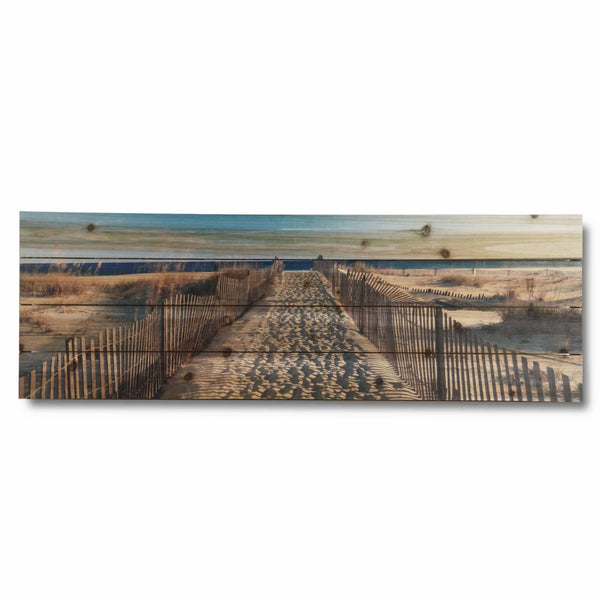 36" Take a Walk to the Beach Wood Plank Wall Art