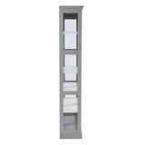 Gray Cornice Molding Double Door Curio Cabinet