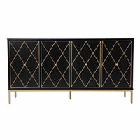 Black and Gold Harlequin Sideboard Storage Cabinet