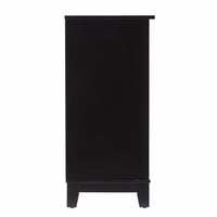 Black and Cane Bamboo Accent Storage Cabinet