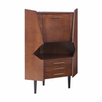 Cosmo Brown and Black Corner Bar Cabinet