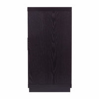 Dramatic Glam Black and Mirror Four Door Storage Cabinet