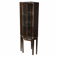 Fancy Tall Lighted Corner Curio Cabinet