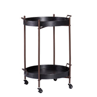 Spyro Black and Bronze Rolling Bar Cart Server
