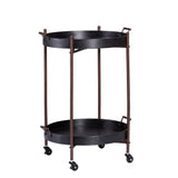 Spyro Black and Bronze Rolling Bar Cart Server
