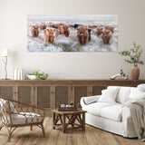 Angelic Highland Cow Herd Wood Plank Wall Art