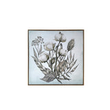 White Cotton Branch Framed Canvas Wall Art