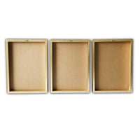 Set of Three Three Neutral Brown Feathers Framed Wall Art Set