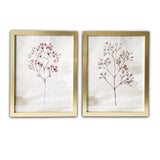 Two Piece Blush Pink Branch Framed Wall Art