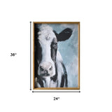 Sweet Cow Wooden Framed Canvas Wall Art