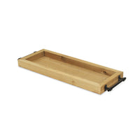 Long Wood Tray with Metal Handles