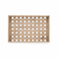 Brown Wood Grid Pattern Tray
