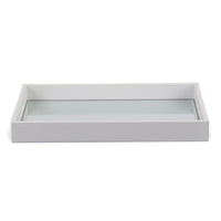 White Shagreen Tray with Beveled Mirror