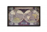 World Map Vintage Burlwood Serving Tray