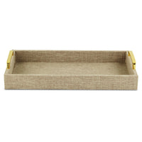 Beige Linen and Wooden Tray