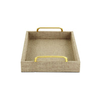Beige Linen and Wooden Tray