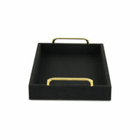 Black Linen and Wooden Tray