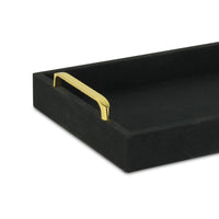 Black Linen and Wooden Tray