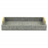 Gray Linen and Wooden Tray