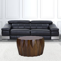 Mango Round Modern Scallop Solid Wood Coffee Table