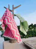 Berry Pink Chevron Design Turkish Beach Blanket