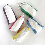 Yellow Aqua and White Striped Design Poncho Towel