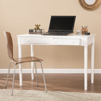 Crisp White Desk with Drawers