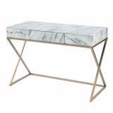 Faux Marble Writing Desk with Storage