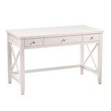 48" White Poplar Solid Wood Writing Desk With Three Drawers