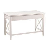 48" White Poplar Solid Wood Writing Desk With Three Drawers