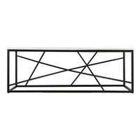 50" Black And White Faux Marble and Metal Geo Rectangular Coffee Table