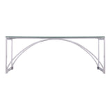 48" Chrome Glass And Metal Rectangular Coffee Table