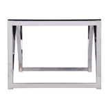 48" Chrome Glass And Metal Rectangular Coffee Table