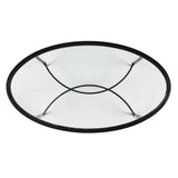 45" Black Glass And Metal Oval Coffee Table