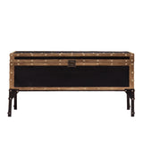 40" Black Manufactured Wood And Metal Rectangular Coffee Table